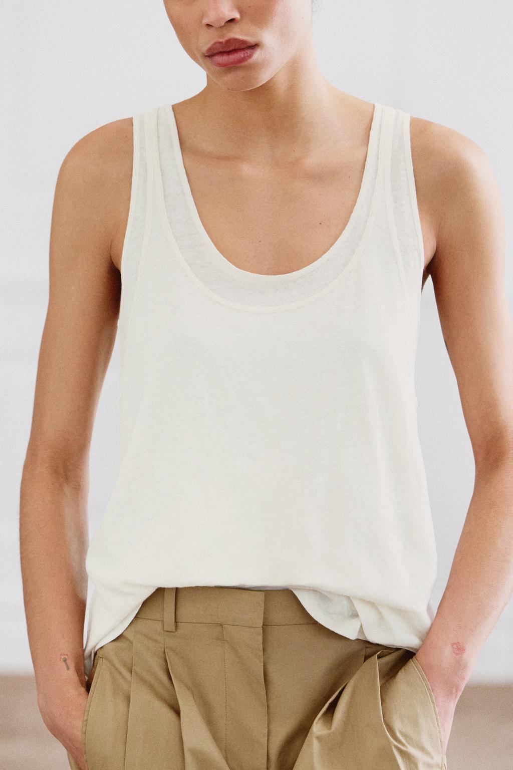 COTTON AND LINEN BLEND TOP
