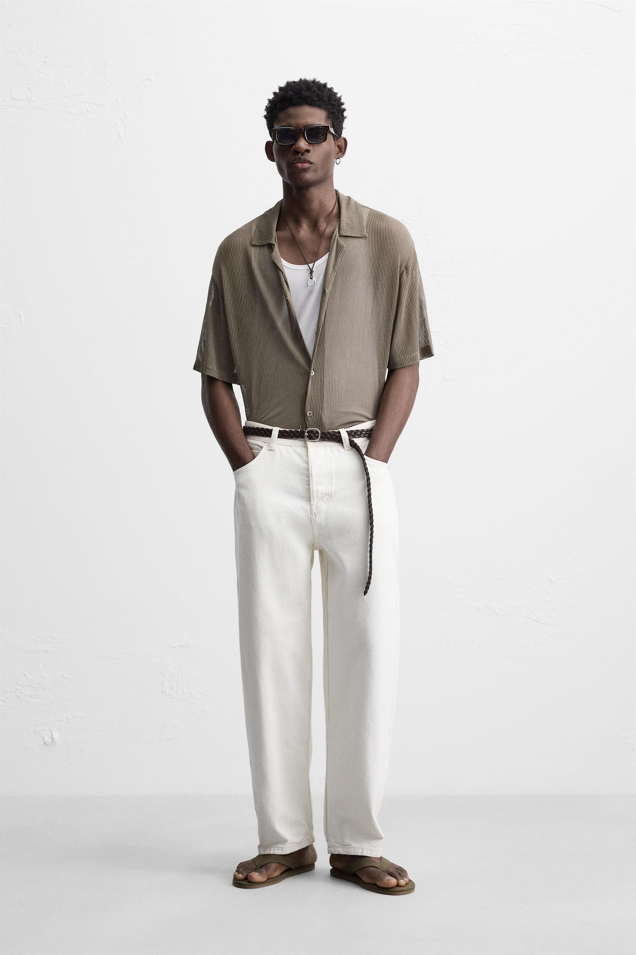 SEMI-SHEER TEXTURED SHIRT - Dark gray | ZARA Canada
