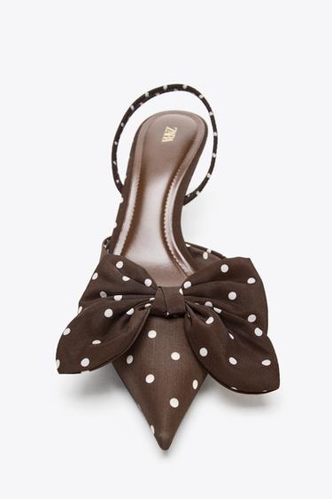 POLKA DOT PRINT HIGH-HEEL SHOES WITH BOW - Multicoloured by Zara - Image 2