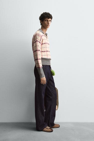 CHECK JACQUARD KNIT POLO SHIRT HARRY LAMBERT FOR ZARA X DISNEY - Pink by Zara - Image 3