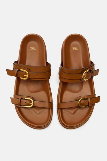SANDALS WITH BUCKLES - Brown by Zara - Image 6