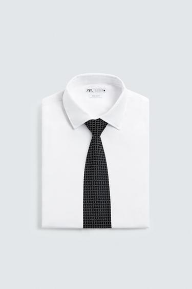 CRAVATE JACQUARD 100 % SOIE - Bleu marine de Zara - Image 3