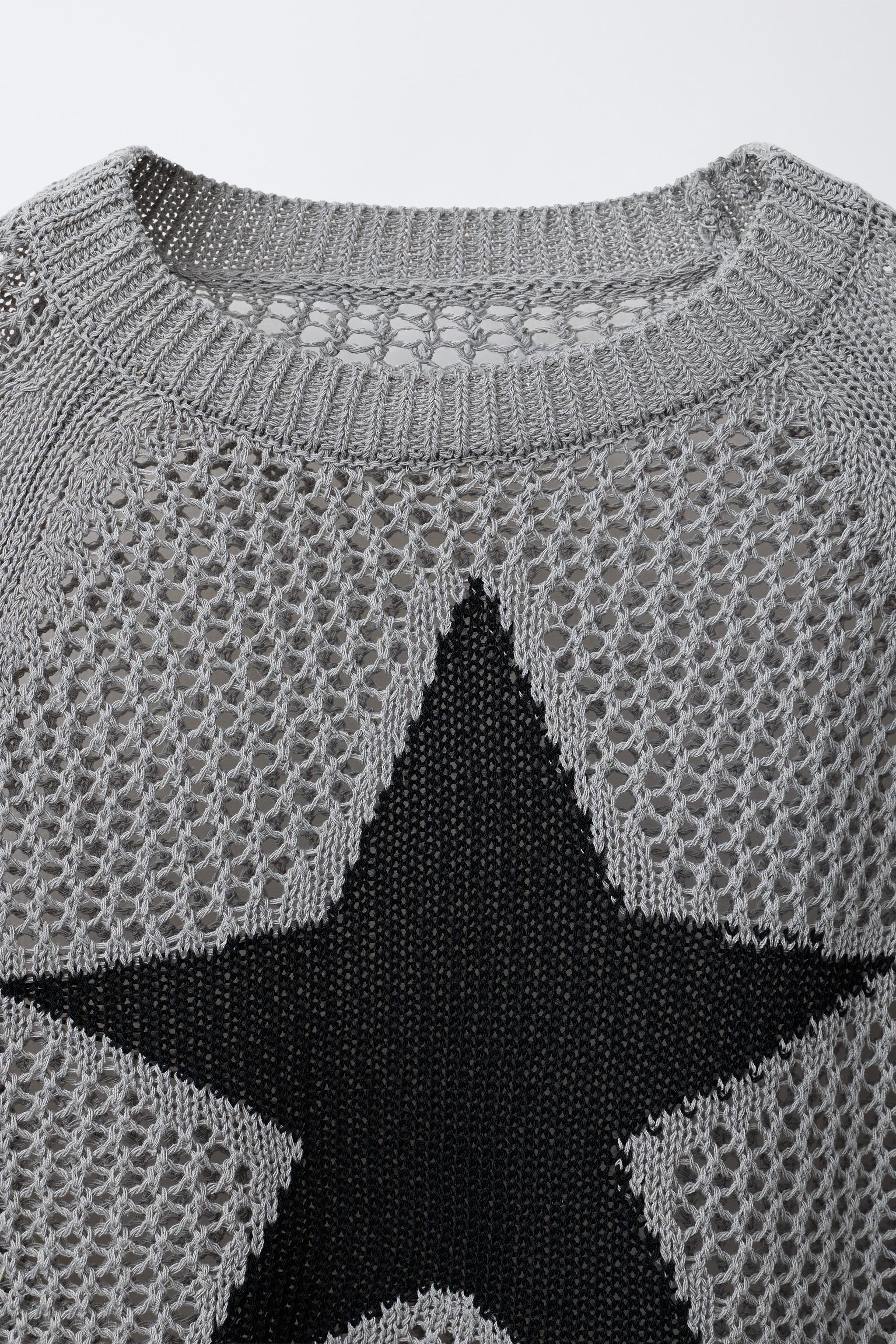 ツイスター STAR MESH SWEATER - Mid-gray | ZARA United States