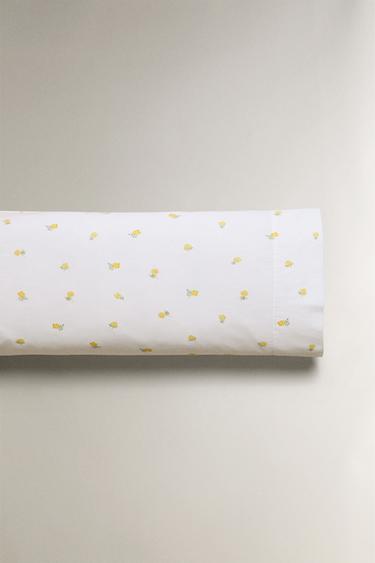 MIMOSA PRINT COTTON PILLOWCASE - Oyster-white by Zara - Image 4