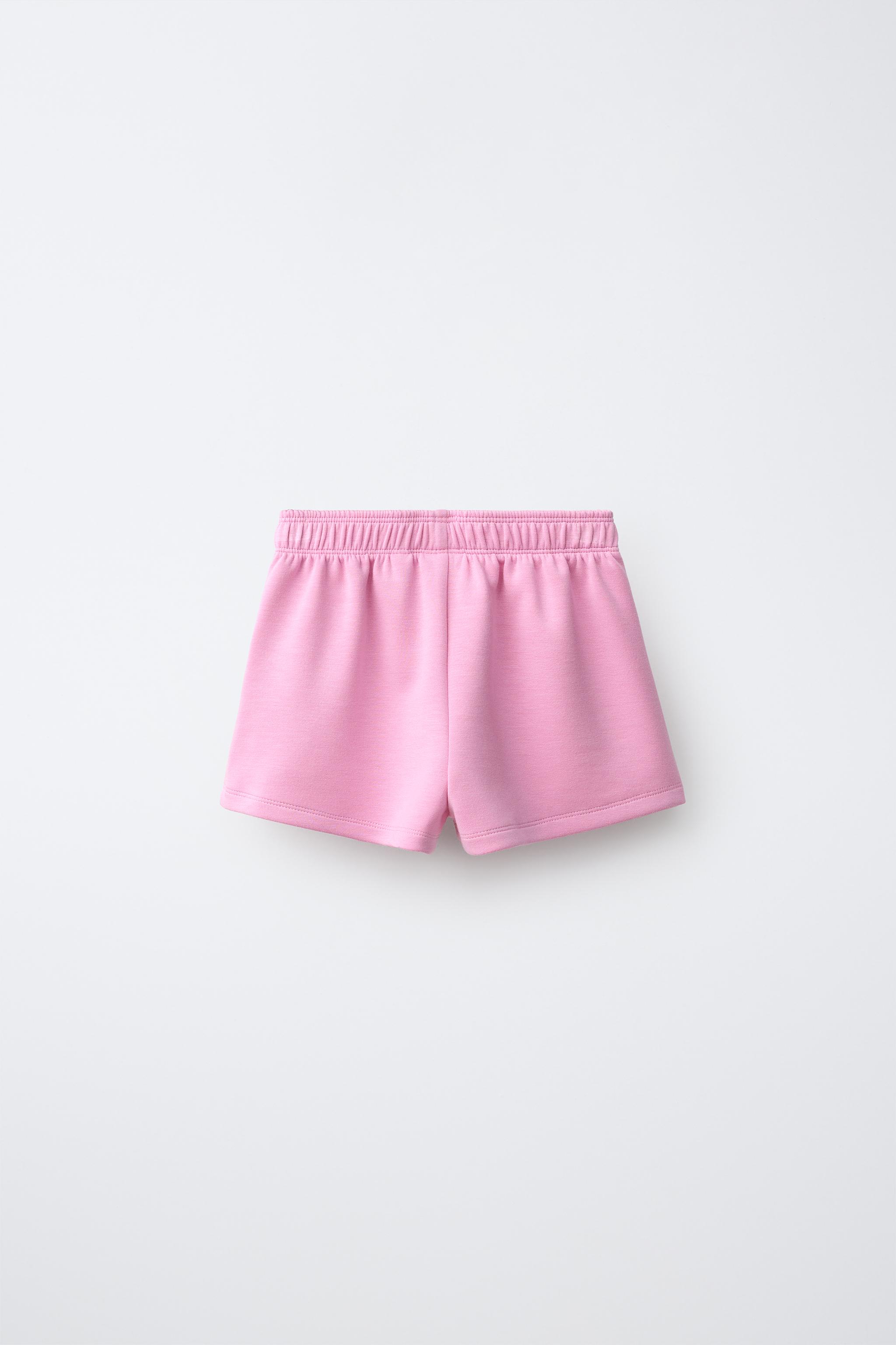 MODAL BLEND SPORTY BERMUDA SHORTS — Mid-pink