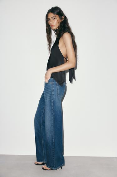 JEANS TRF RETOS DE CINTURA MÉDIA - Azul-marinho da Zara