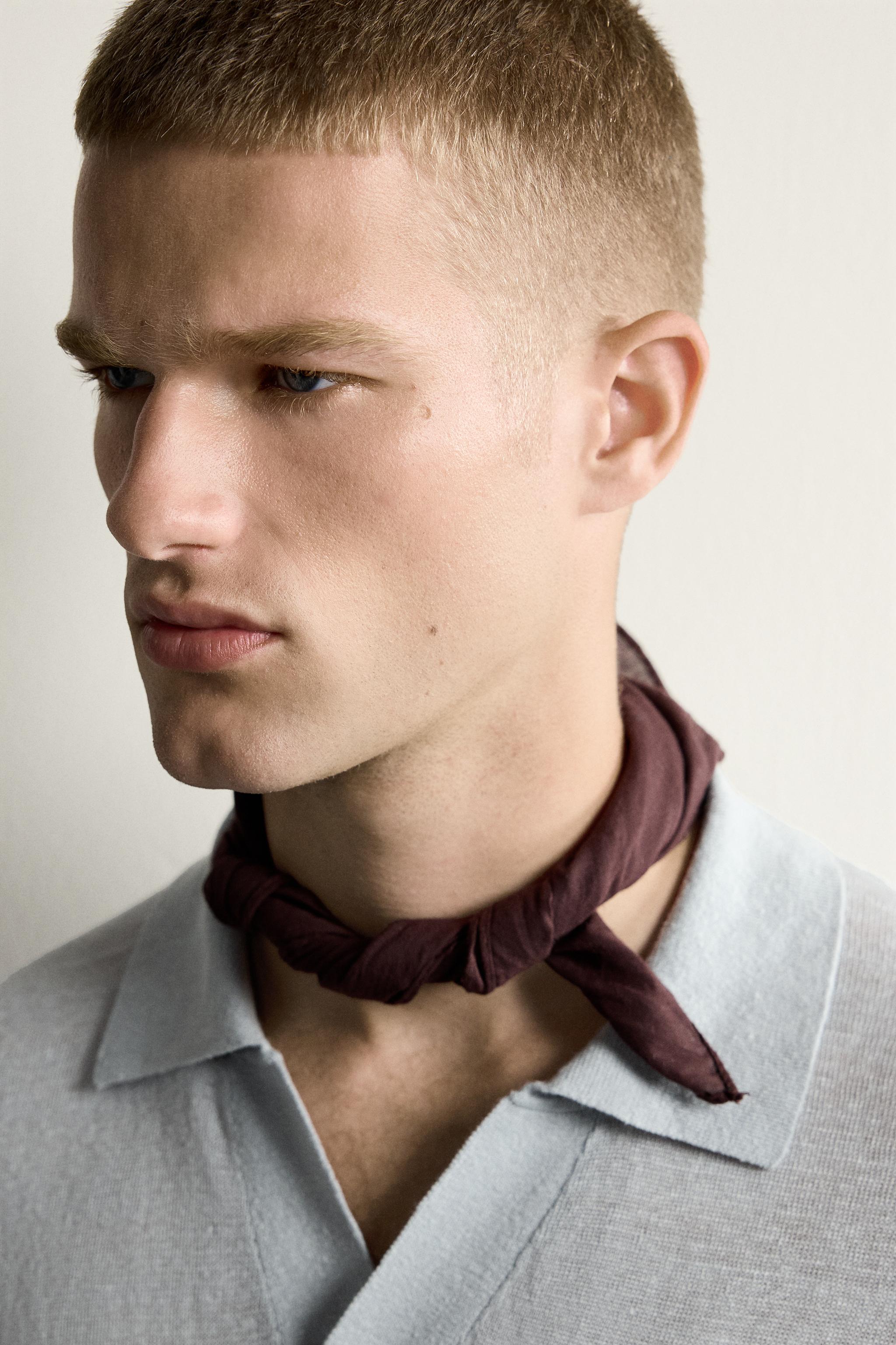 Мужские рубашки Zara 100% LINEN RELAXED FIT POLO SHIRT — фото 5