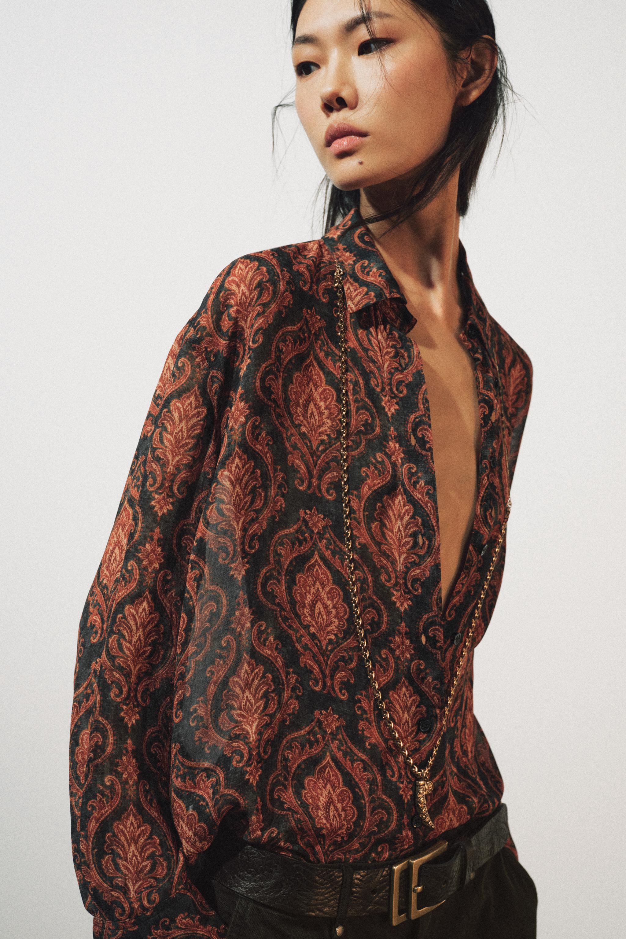 Zw Collection Flowy Printed Shirt by Zara