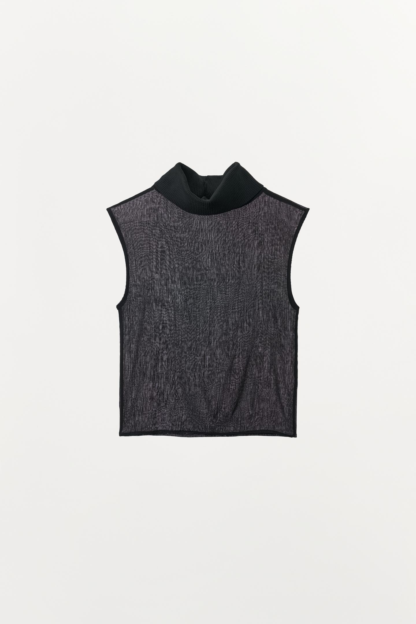 Женский топ Zara High Neck Top, цвет: Чёрный — фото 5