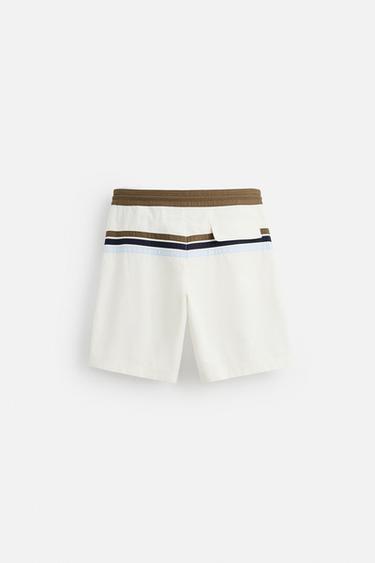 MAILLOT DE BAIN LONG À BANDES - Écru de Zara - Image 6