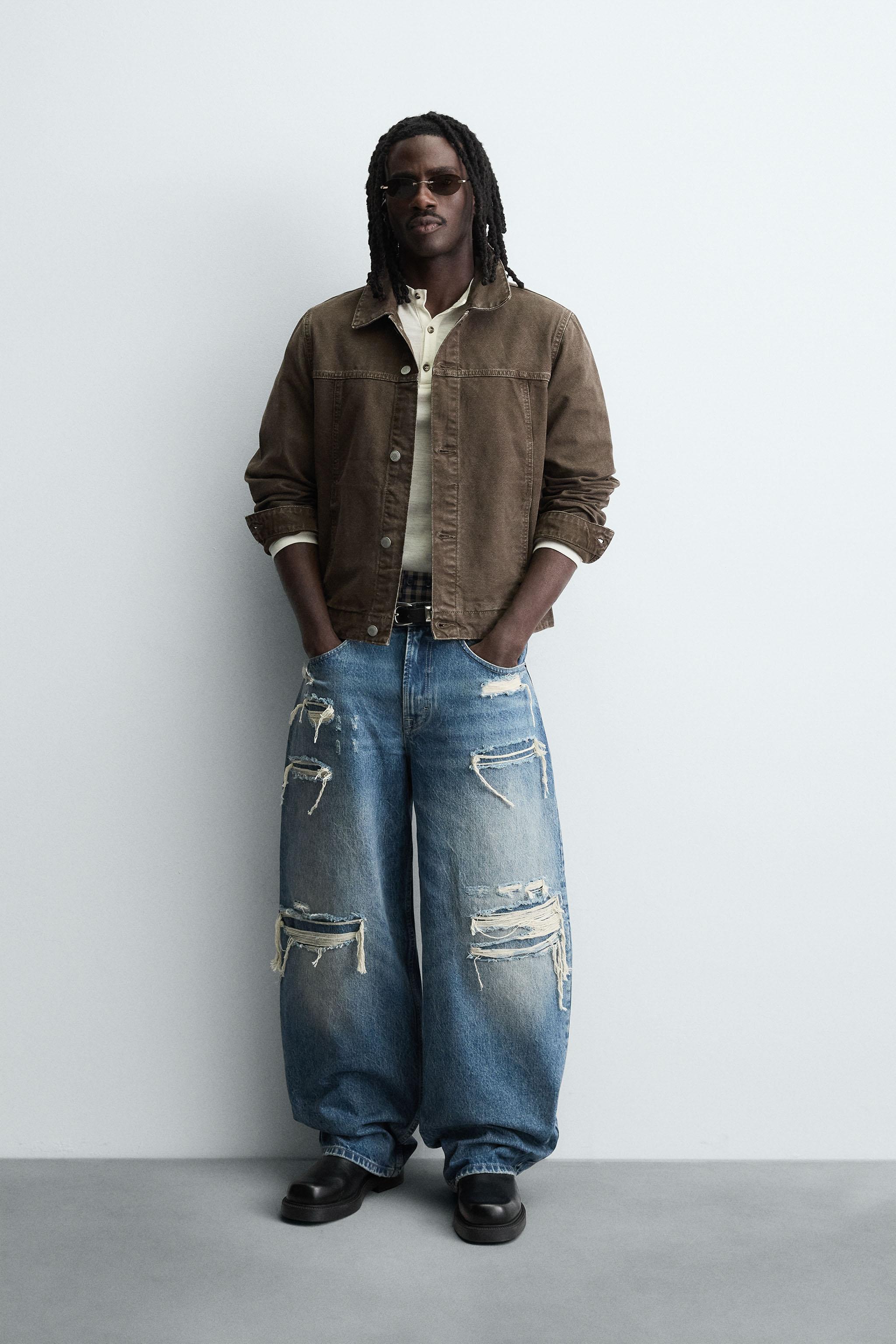 GIUBBOTTO DENIM BASIC Blu ZARA Italia Italy - Main Image