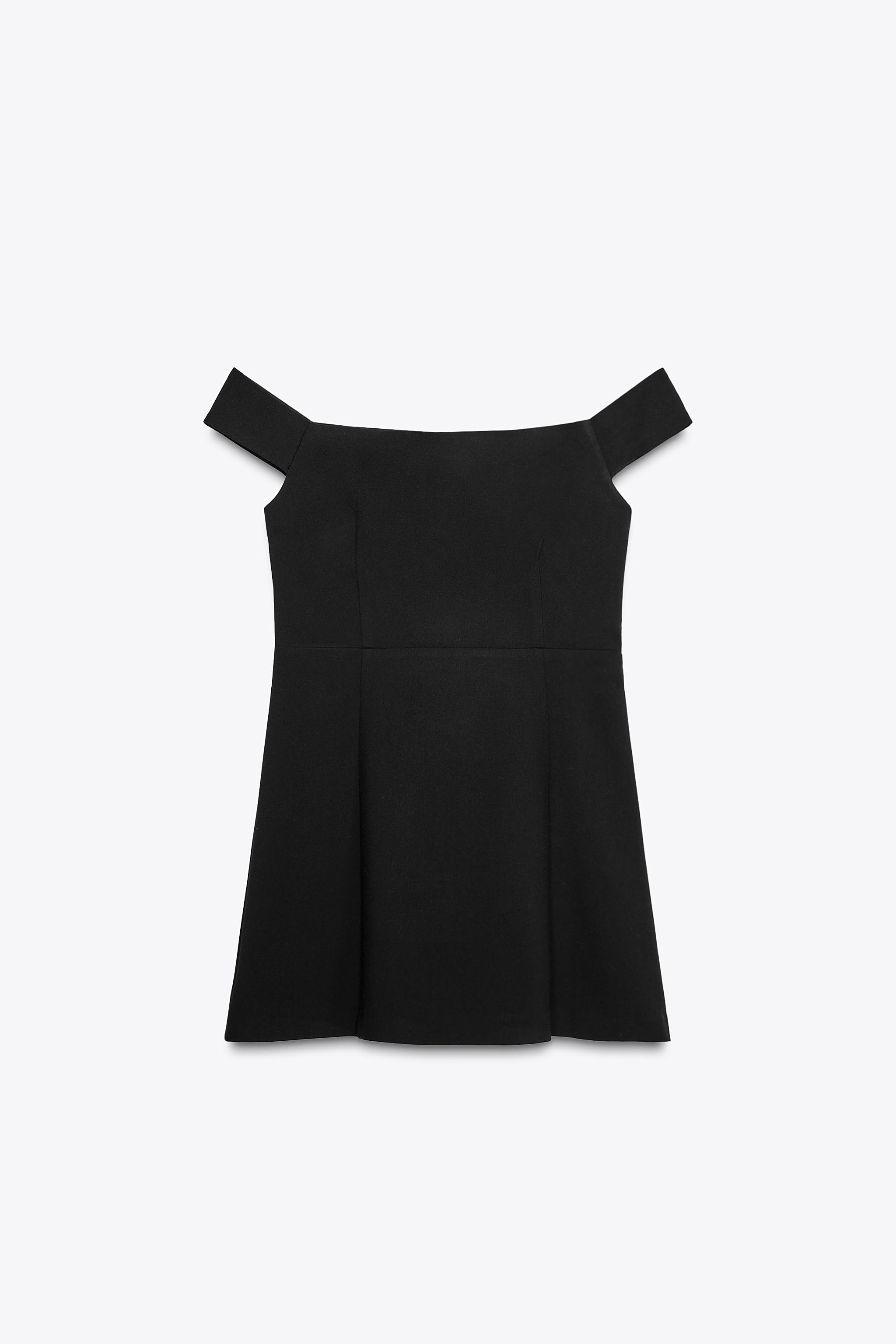 【新品/タグ付】ZARA オフショルダー 黒 ミニワンピース オフショルダーミニワンピース - ブラック | ZARA Japan / 日本