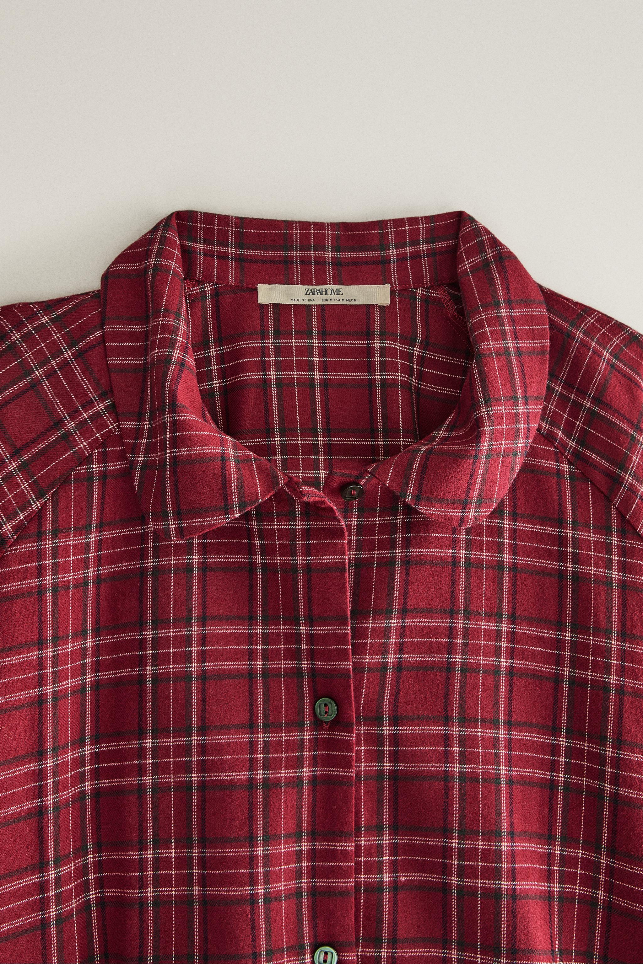 CHRISTMAS CHECK FLANNEL PAIAMA SET (SET OF 2)