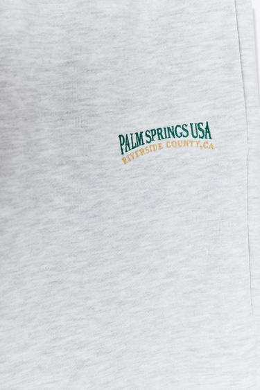 PANTALON COTON INSCRIPTION - Gris chiné de Zara - Image 7