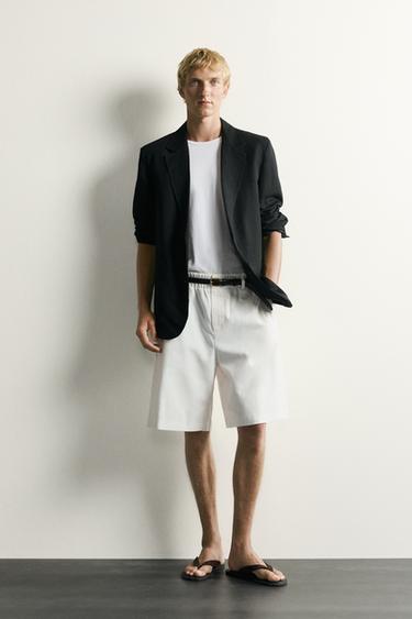 BERMUDA WIDE FIT ALGODÓN - LYOCELL - Blanco de Zara