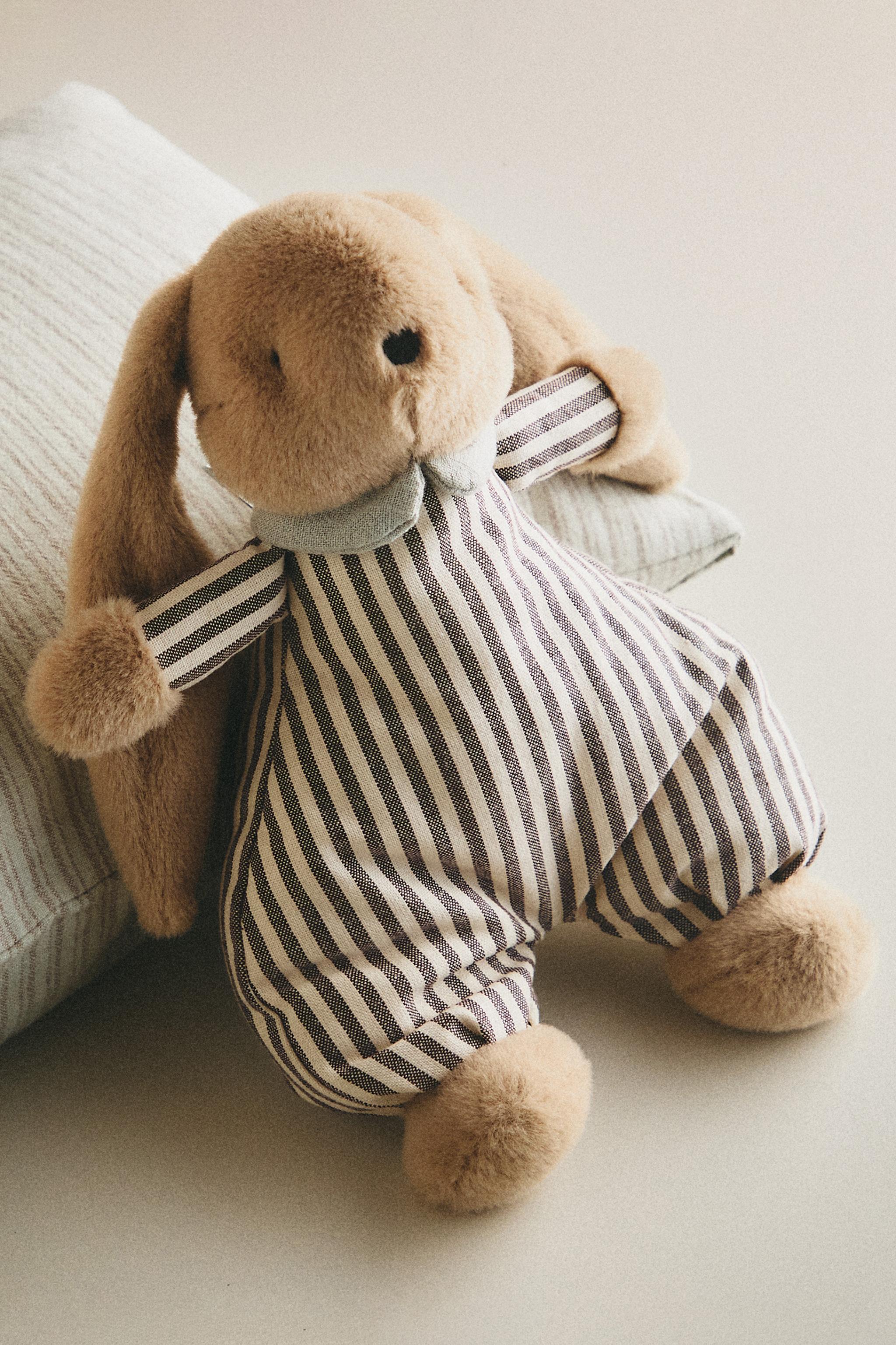 KIDS' RABBIT MUSICAL PLUSH TOY — Dark beige