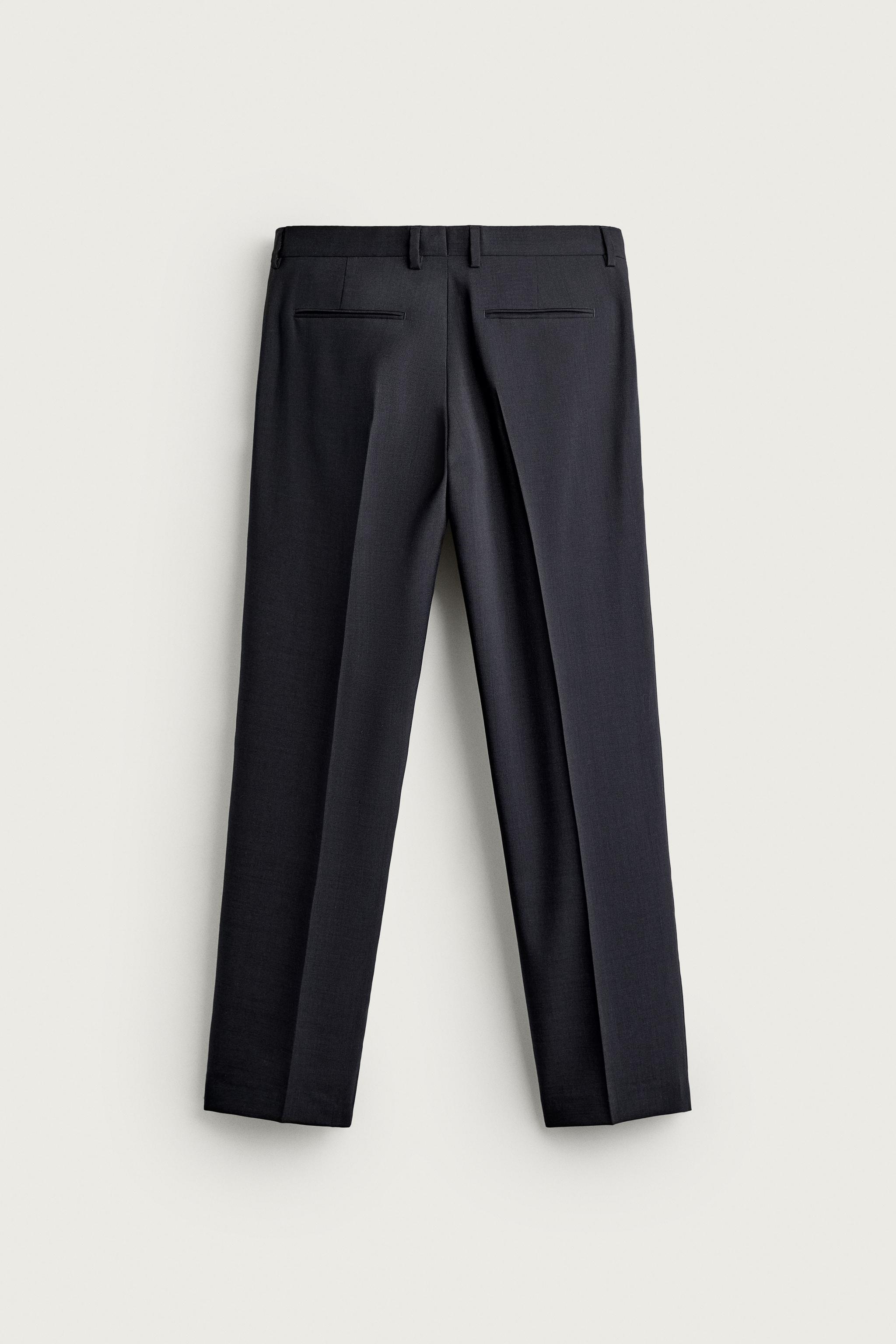 100% WOOL REGULAR FIT SUIT TROUSERS