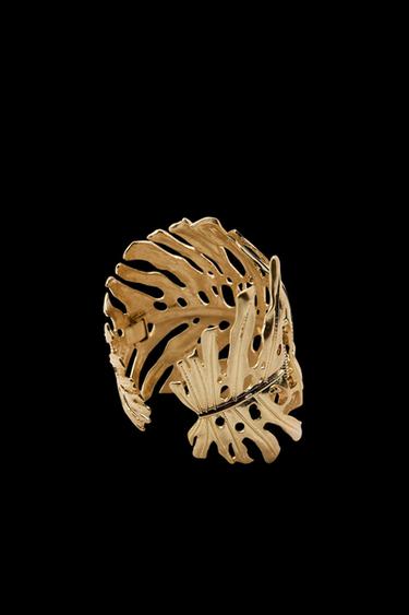 Zara LEAF CUFF BRACELET - Golden