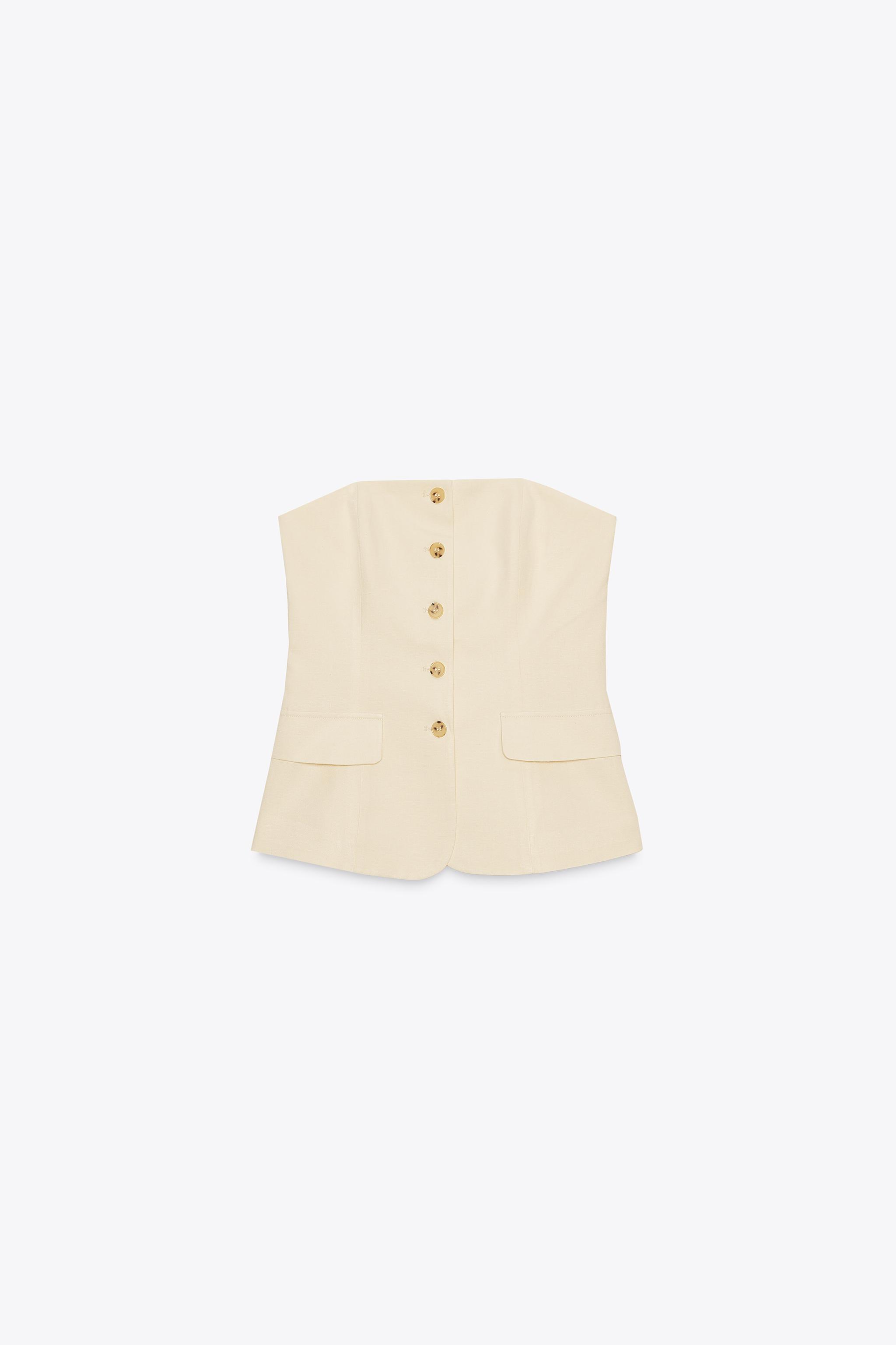 BUTTONED VEST TOP - Vanilla | ZARA United States