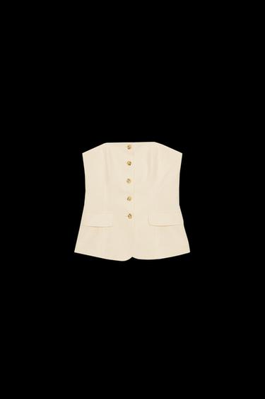 TOP CHALECO BOTONES - Vainilla de Zara