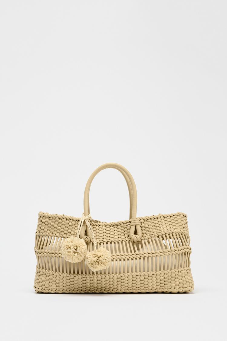 ΤΣΑΝΤΑ ΧΕΙΡΟΣ ΠΛΕΞΙΔΑ - Μπεζ του Zara - Εικόνα 2