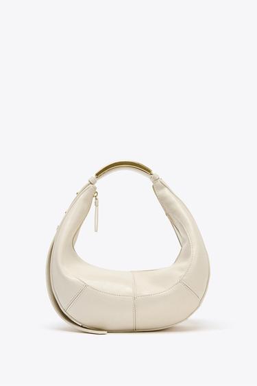 BOLSA OVALADA COM ALÇA METÁLICA - branco da Zara