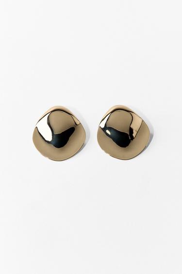 Zara MAXI METAL PLATE EARRINGS - Golden