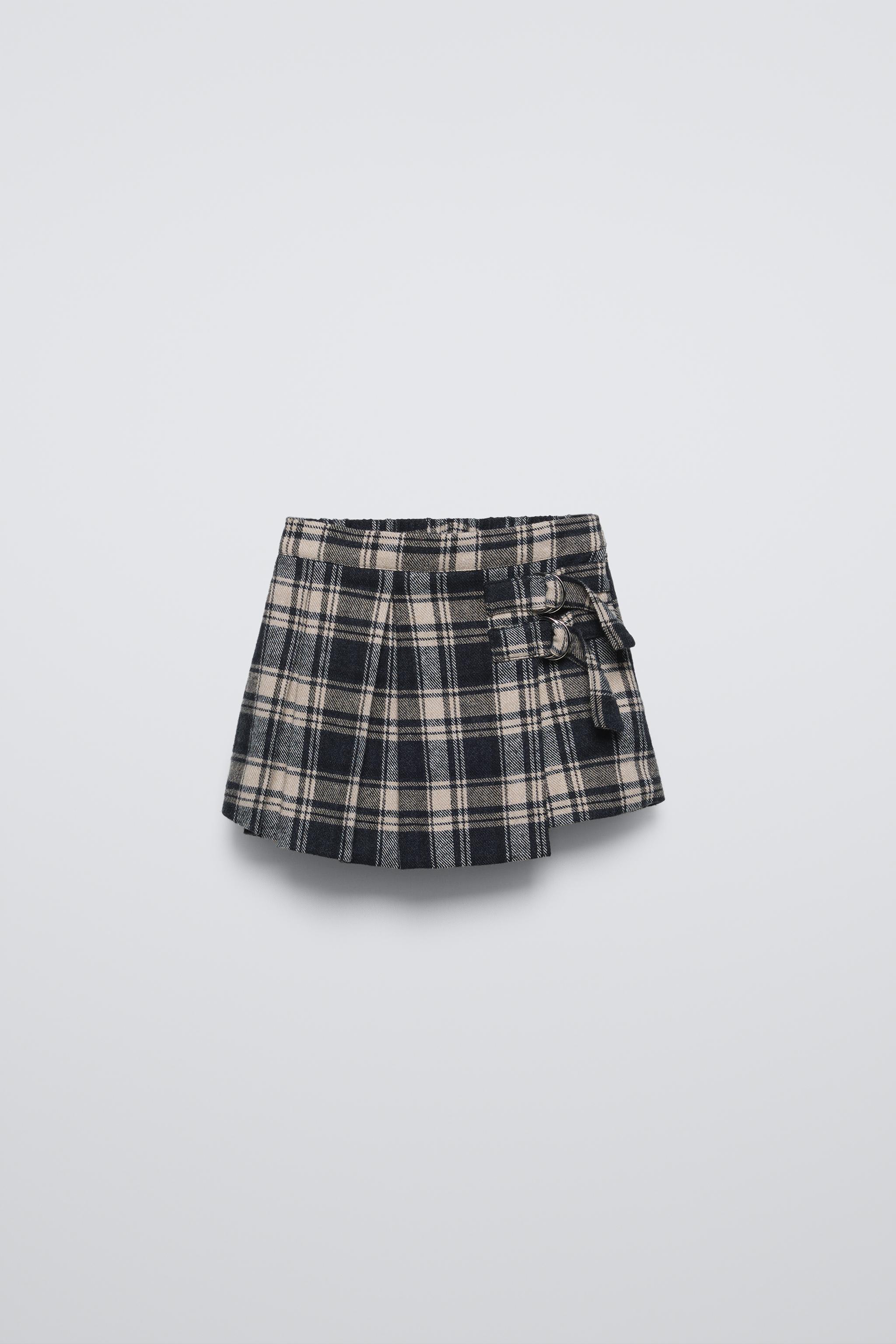 CHECK BERMUDA SKORT Black ZARA United Kingdom