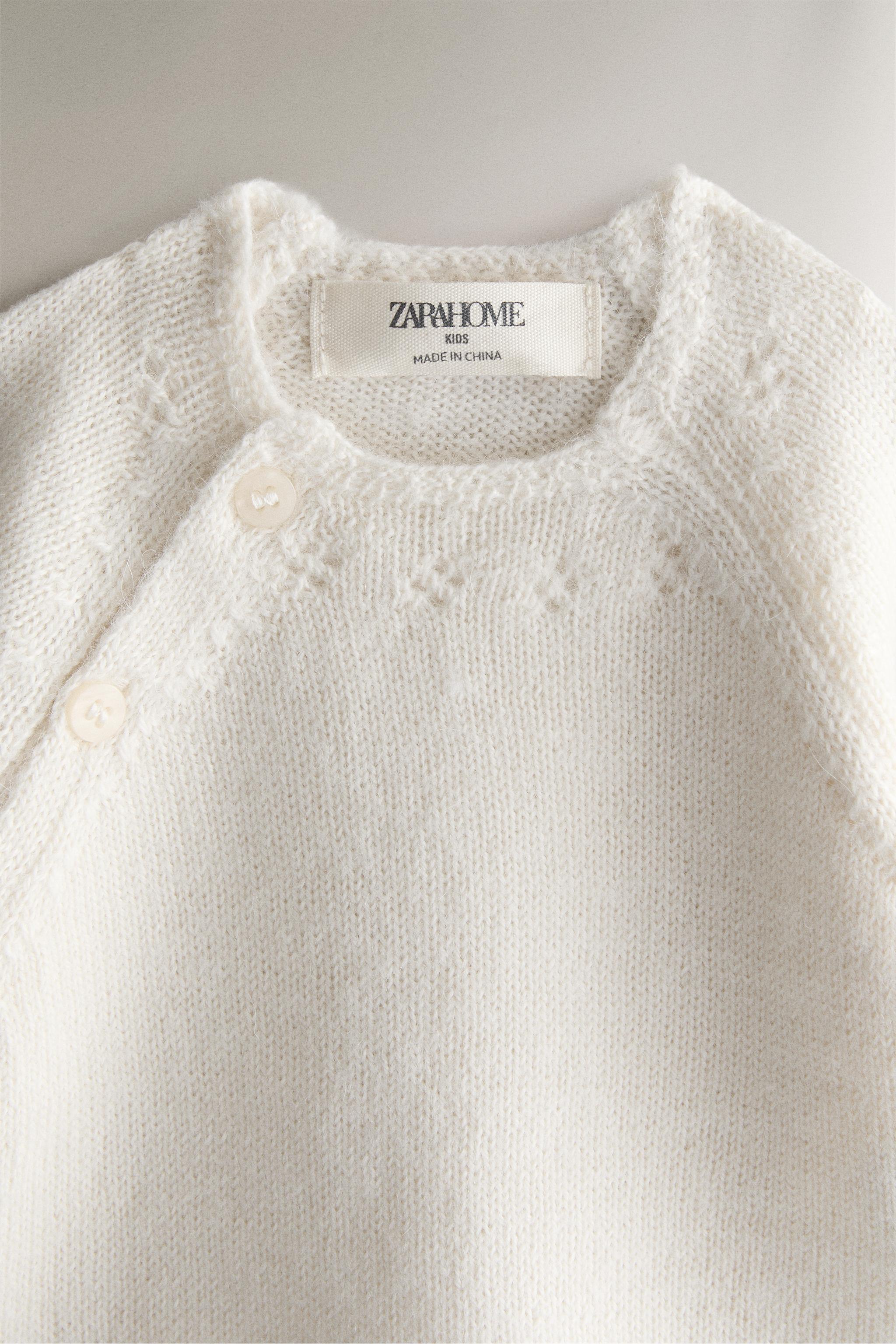 BABY ALPACA CARDIGAN — Oyster-white