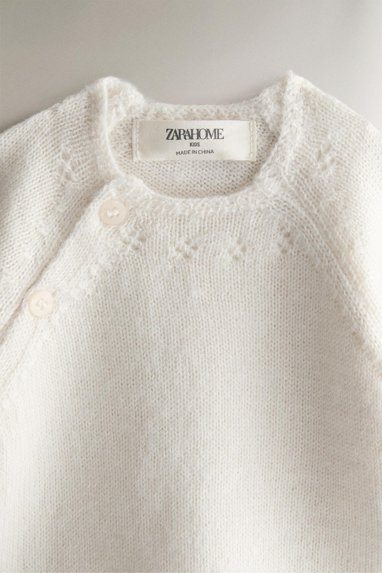 BABY ALPACA CARDIGAN — Oyster-white