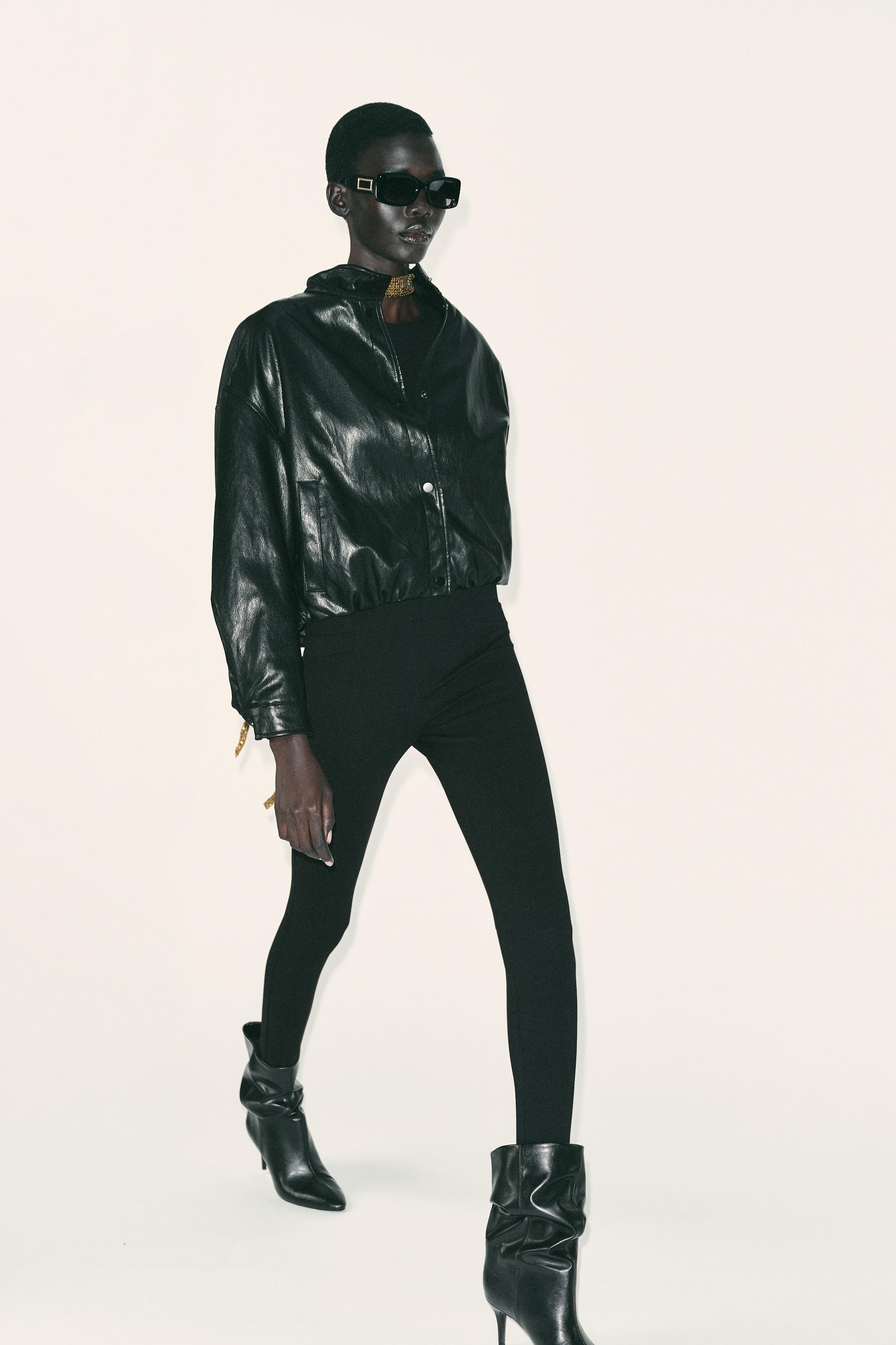 ゴールドボタンレギンス - ブラック | ZARA Japan / 日本