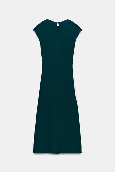 COMBINED MIDI DRESS - Ecru / Blue by Zara - Image 6