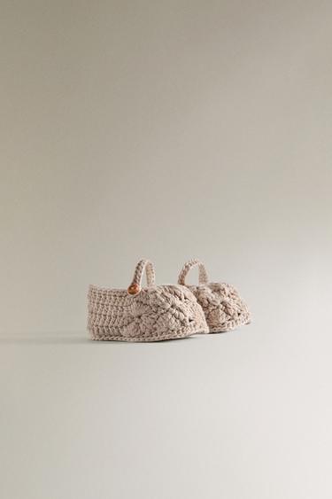 CHUNKY KNIT BALLERINAS - Light beige by Zara - Image 1