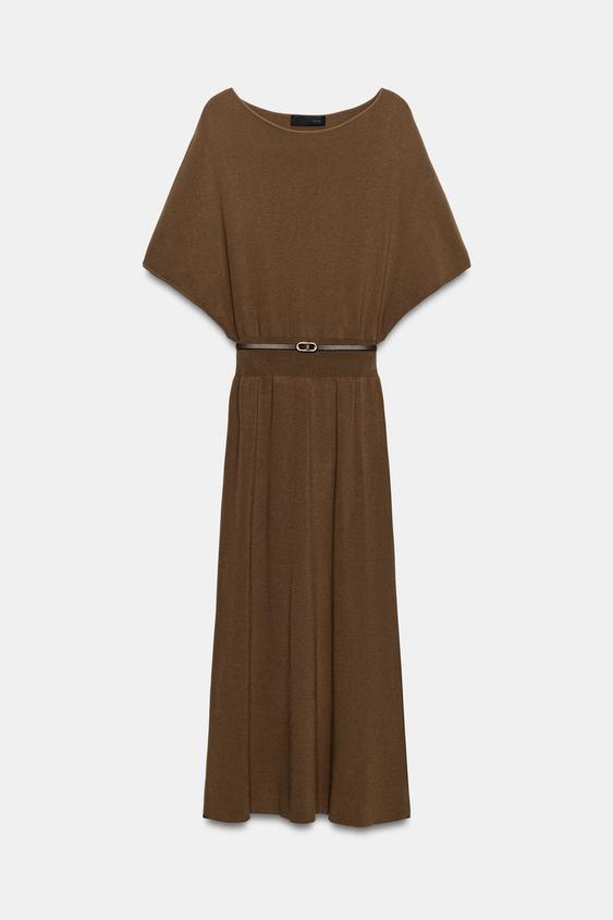 brown knit dress zara Knit Dress Style Inspiration from Zara
