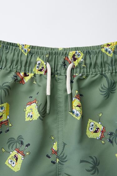 6-14 ANS/ SHORT DE BAIN BOB L'ÉPONGE © NICKELODEON - Vert de Zara - Image 2