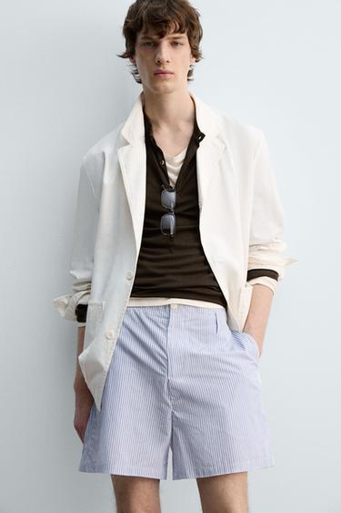 STRIPED BERMUDA SHORTS LIMITED EDITION - Sky blue by Zara - Image 6