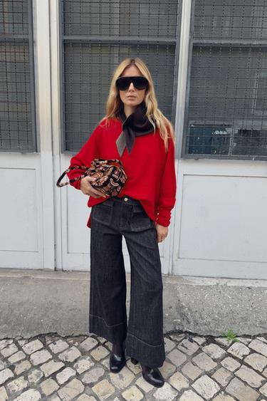 WOOL CAPE JUMPER - Red by Zara