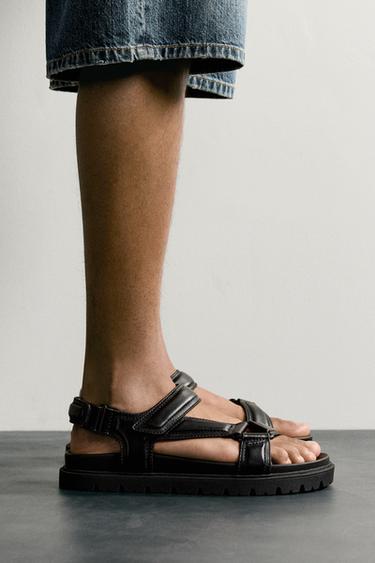 SANDALES À LANIÈRES - Noir de Zara - Image 0