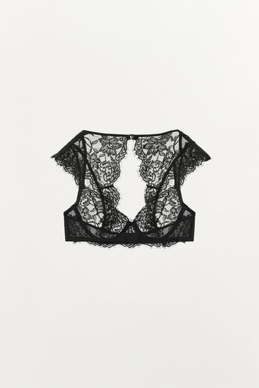 UNDERWIRED LACE BRA WITH SLEEVES - Black by Zara - Image 4