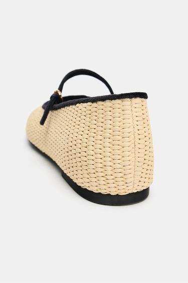 CONTRAST BRAIDED BALLET FLATS - Light beige by Zara - Image 4