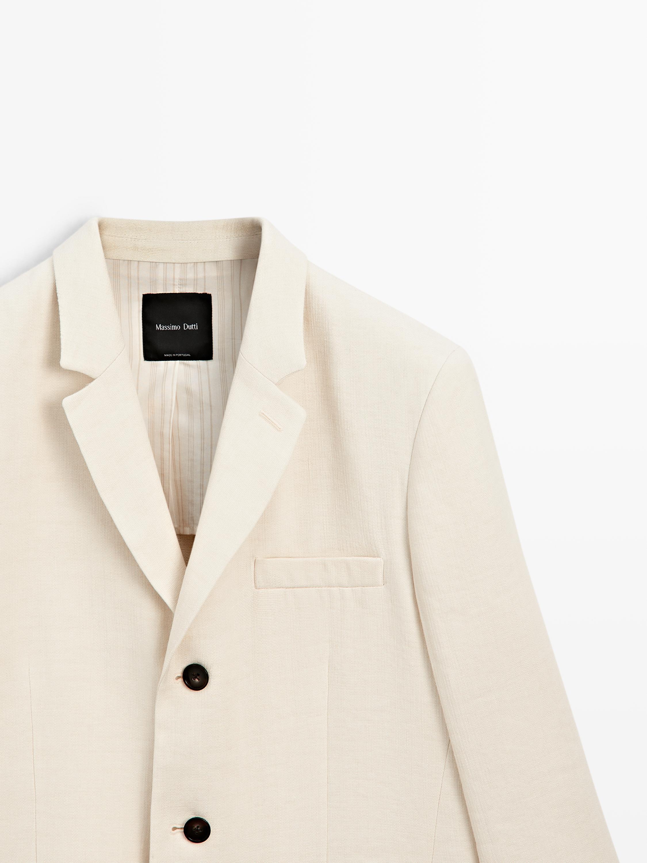 Linen blend suit blazer