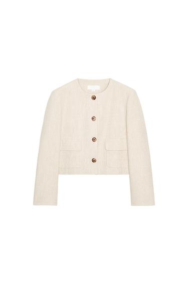 JAKNA IZ RUSTIKALNE TKANINE - Svetlo bež od Zare