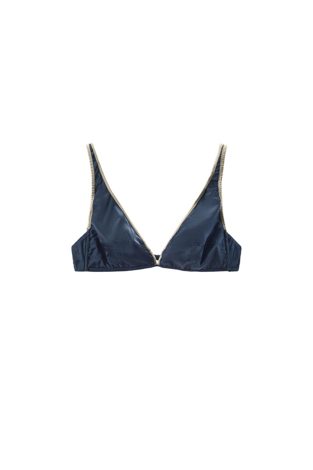 SILK TRIANGLE BRA WITH CONTRAST STRAP - image 3