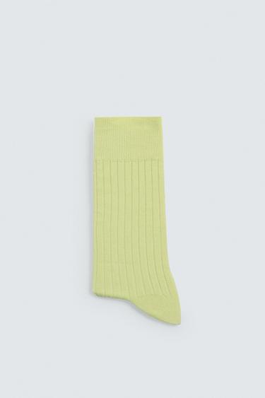 CHAUSSETTES CANNELÉES - Vert pomme de Zara - Image 1
