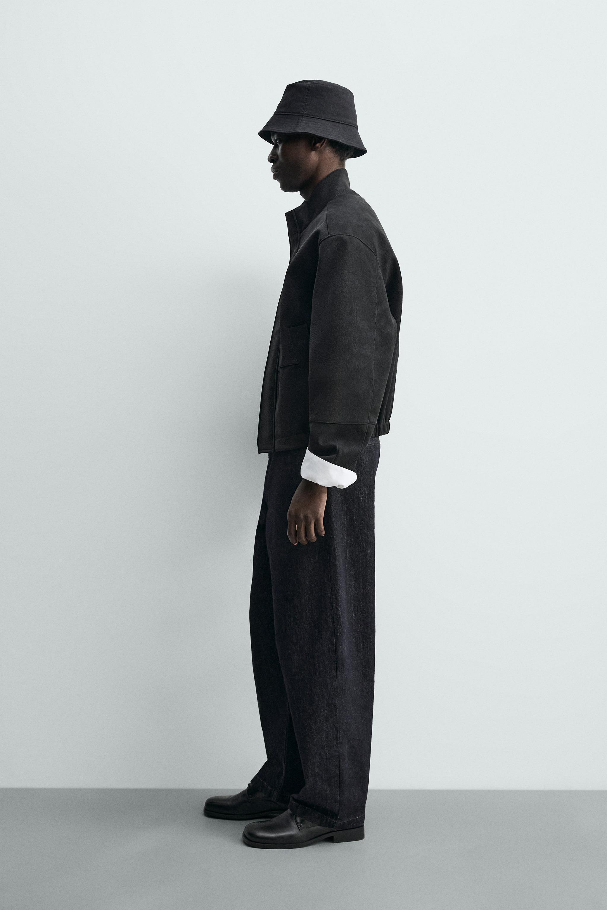 TEXTURED LEATHER EFFECT JACKET - Black | ZARA Singapore
