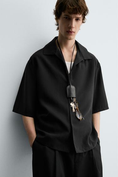 RELAXED FIT FLOWING SHIRT - Black by Zara - Image 4