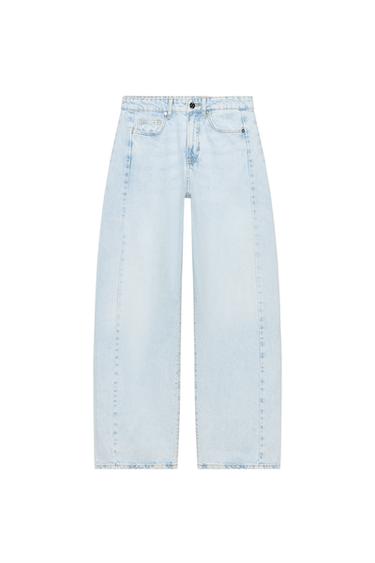 Z1975 HIGH-WAIST BARREL JEANS - Light blue by Zara