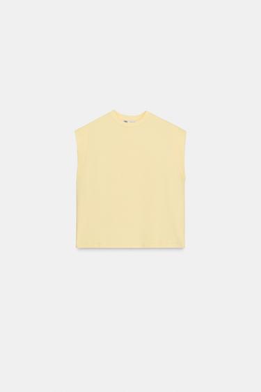 Zara SLEEVELESS T-SHIRT - Yellow
