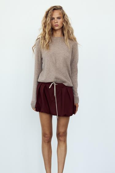 MINI-JUPE BALLON - Grenat de Zara - Image 0