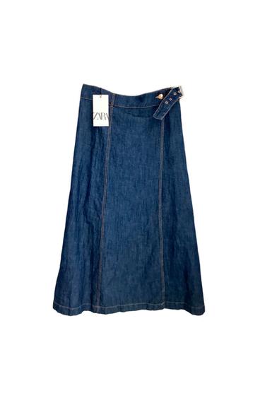 DENIM LINEN BLEND SKIRT